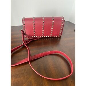 3AM Forever Red Studded Crossbody Clutch Purse Punk Rock Bag for Women